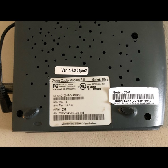 Zoom Cable Modem 3.0 Model 5341 Series 1079🔌.
Tested & Worked - Picture 4 of 8